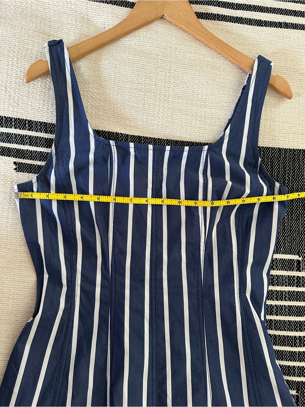 NWT Madewell Rylee Midi Dress Cool Navy Stripe Poplin Size 4 - Picture 9 of 11